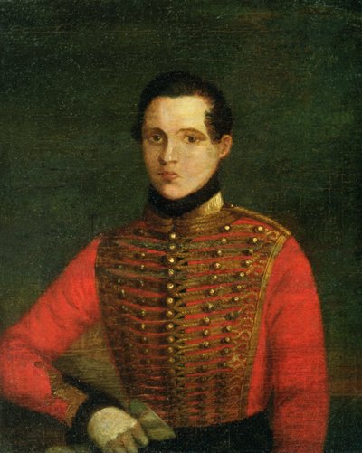 Portret van de Dichter Michail Lermontov, 1830s door A. Chelyshev